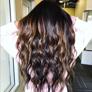 22” hand tied extensions. Real human hair